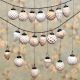 Set of 12 Glass White and Brown Christmas Hanging For Tree Decoration